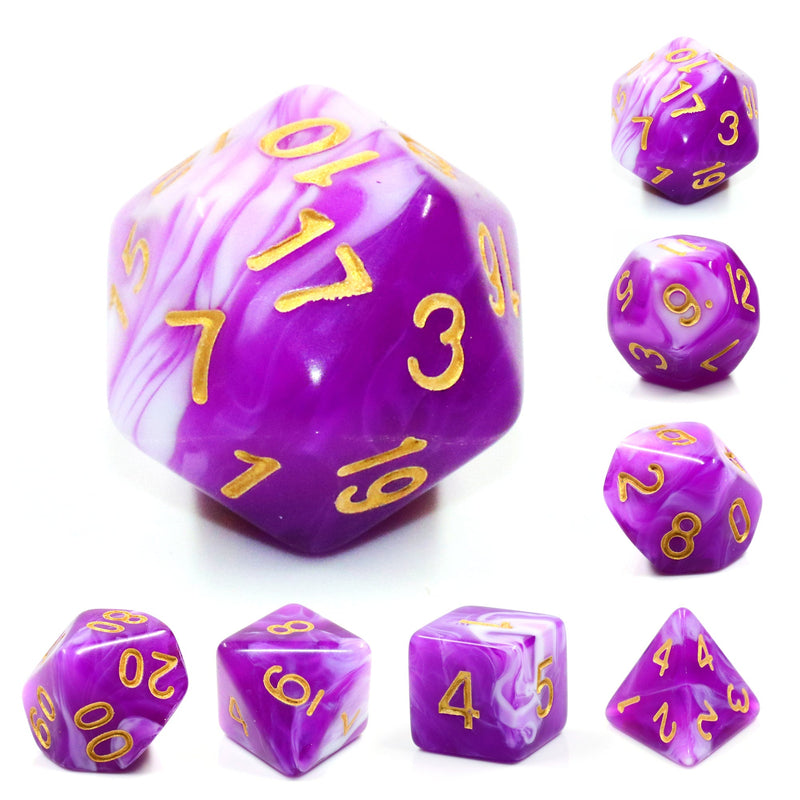 A&H Dice: Berrycrem - Poly 7 Die Set