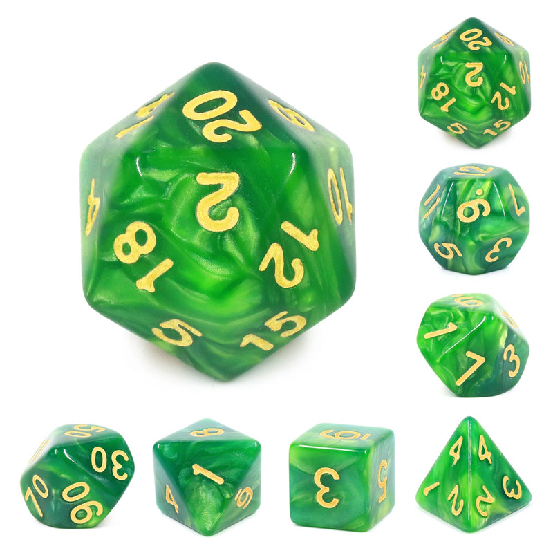 A&H Dice: Blend - Green - Poly 7 Die Set