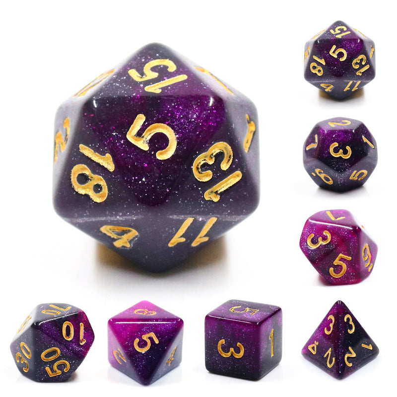 A&H Dice: Galaxy - Purple - Poly 7 Die Set