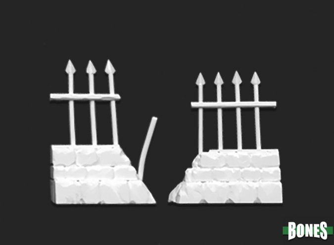 Reaper: Unpainted Miniatures - Graveyard Ruined Fences
