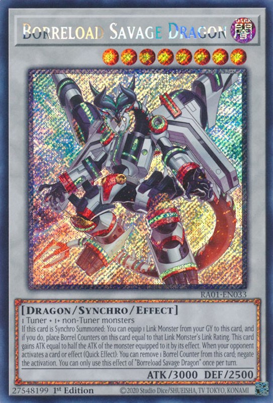 Borreload Savage Dragon [RA01-EN033] Platinum Secret Rare