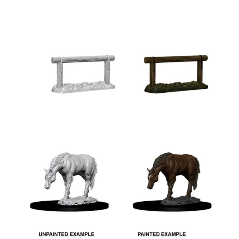Deep Cuts: Unpainted Miniatures - Horse & Hitch