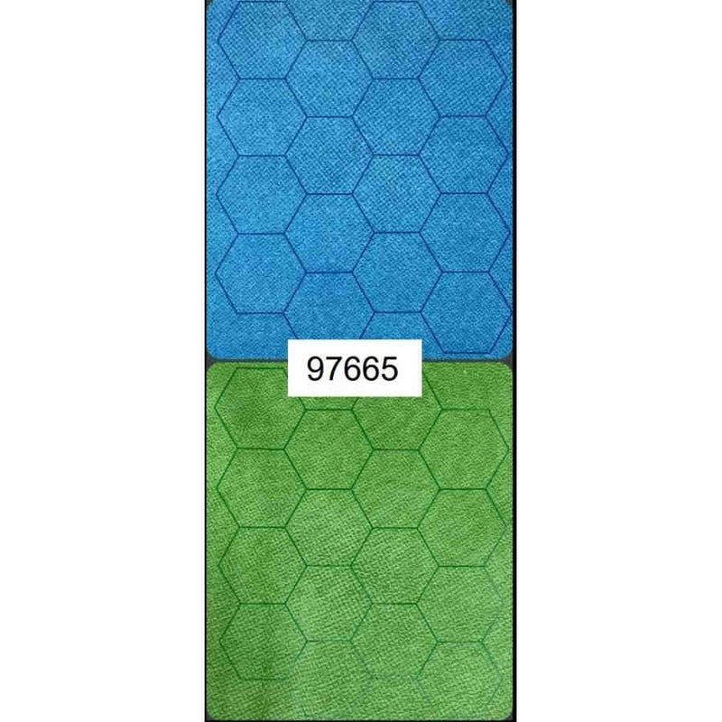 Chessex: Reversible Megamat - 1 inch Hexes (Blue/Green)