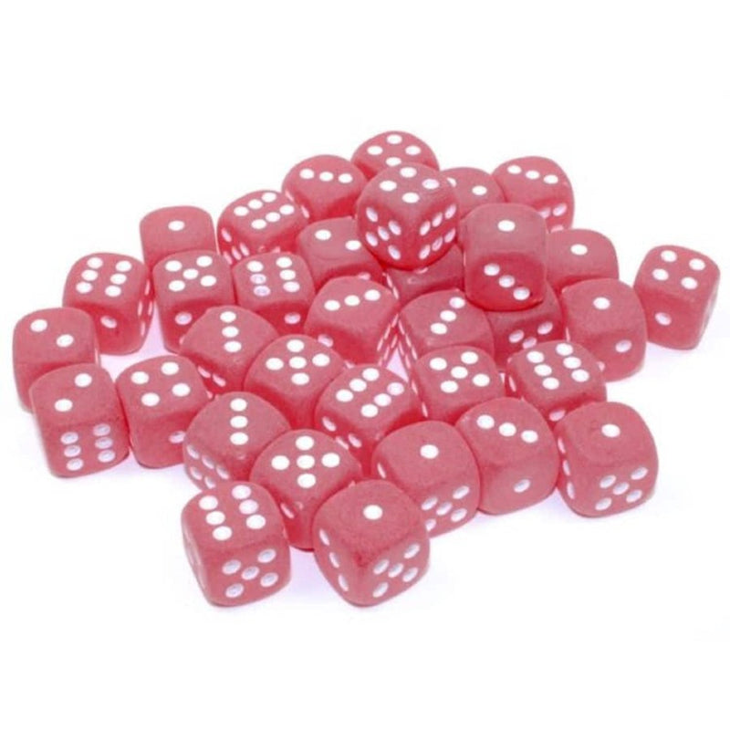 Chessex: 36ct Dice Block - Frosted (Pink/White)