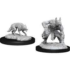 Nolzur's Marvelous Unpainted Miniatures - Jackalwere & Jackal