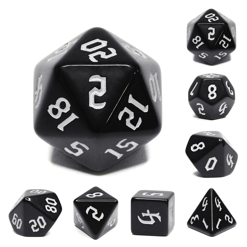 A&H Dice: Chon Drite with White Font - Poly 7 Die Set