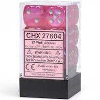 Chessex: 12ct Dice Block - Borealis (Pink/Silver)