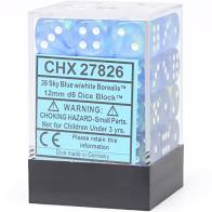Chessex: 36ct Dice Block - Borealis (Sky Blue/White)