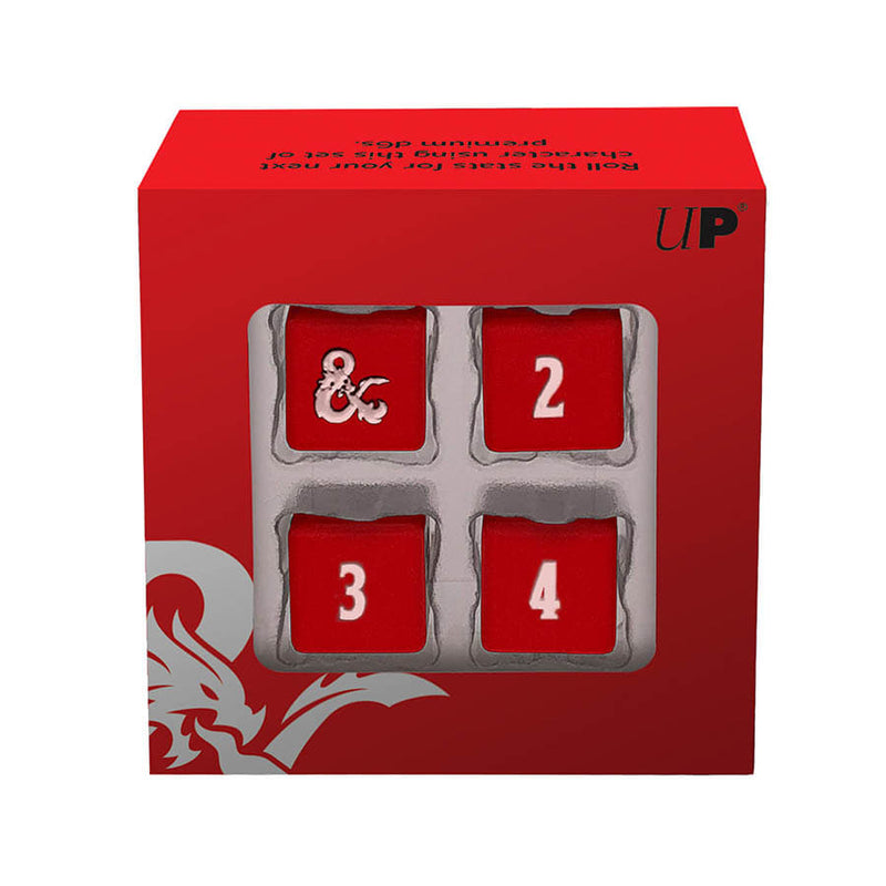Ultra Pro: Heavy Metal Dice - D6 D&D Set (Red and White)