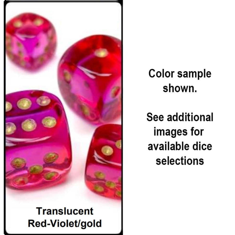 Chessex: 36ct Dice Block - Gemini Translucent (Red-Violet/Gold)